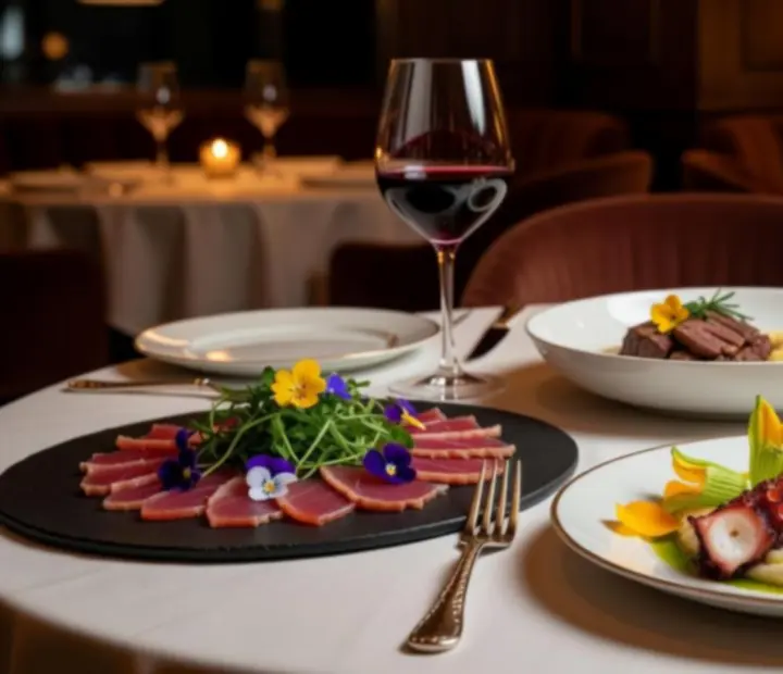 Potpisna gastronomska jela Zadar Casino restorana poslužena na elegantno postavljenom stolu.